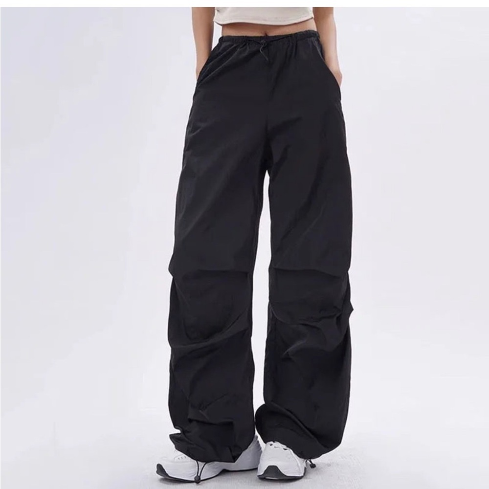 CIDER Black Women's Elastic Waist Parachute Pants Sz 1X